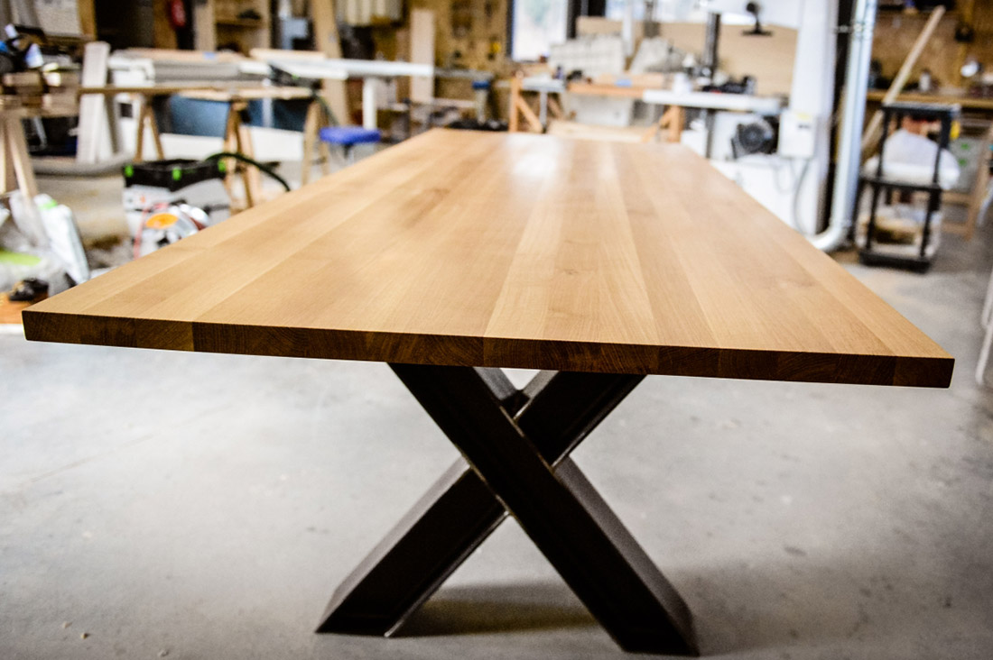 table chêne style industriel